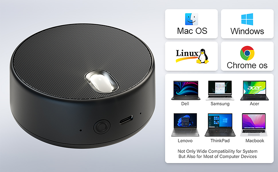 USB Computer Speakers with Microphone, PC Laptop Speaker with Mic