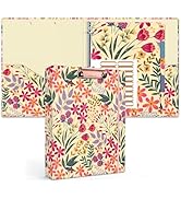 Ospelelf 3 Ring Cute Floral Binder 1 Inch, for Letter Size (11" x 8.5") with 5 Tab Dividers, File...