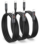 USB C to USB C Charger Cable(4ft, 3Pack), 240W Type C Charging Cable with LED Display, Fast Charg...