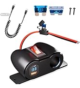 12V USB Outlet Cigarette Lighter Socket with Power Switch: PD 36W USB C and QC3.0 USB Port Car Ch...
