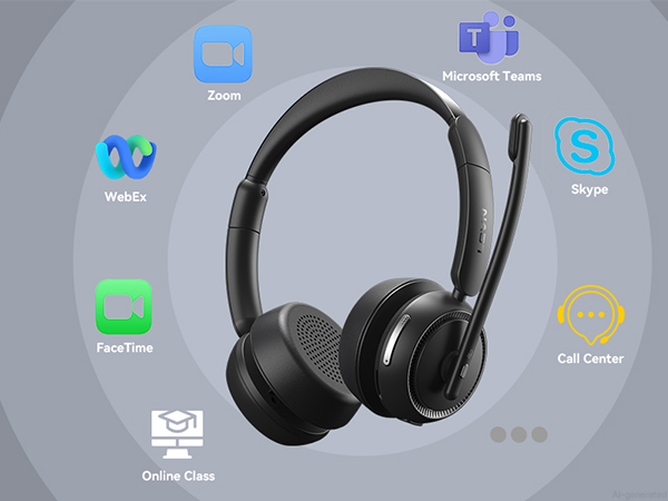 wireless headset with mic for work