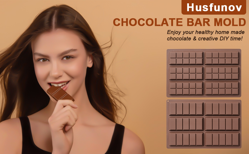 Chocolate Bar Mold - Non-Stick Chocolate Molds, Food Grade Silicone Deep Chocolate Bar Mold