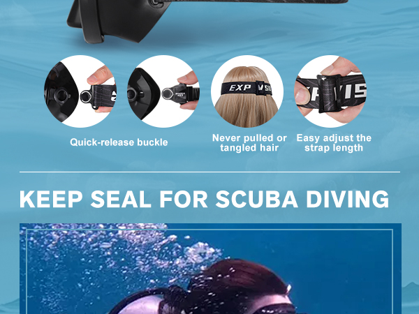 Scuba Diving Mask for Adults - Anti-Fog Swim Mask Wide View Swimming Goggles with Nose Cover