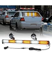 Xprite 27" COB Emergency Traffic Advisor Strobe Light Bar, Hazard Warning Directional Flashing Li...