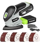 Inequalit Cordless Detail Sander, Electric Sander with 12000 RPM 20V 1.3Ah, Including 20Pcs Sandp...