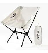 Vocpuli Backpacking Chair, Compact Portable 330 lbs Capacity (White -1pack | Portable Lightweight...