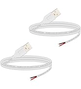 shibagoods USB 2.0 Male 2Pin Pigtail Cable 1.64ft,24AWG 2A 5V Type A USB Extension Cable, DIY Rep...