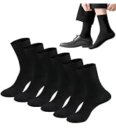 JIFANPAUL Men's Black Dress Socks, Crew Socks, Cushioned Comfort, Breathable & Durable for Busine...