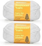 Crochet Yarn for Crocheting & Knitting, Soft Cotton Yarn for Beginners Easy-to-See Stitches, Wors...