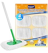 KEEPOW Reusable Microfiber Mop Pads Compatible with Swiffer Sweeper, Dry Sweeping Cloths, Washabl...