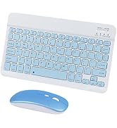 Wireless Keyboard and Mouse Bluetooth Rechargeable Wireless Mouse Keyboard Set Ultra-Slim Portabl...