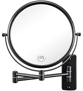 Wall Mounted Makeup Mirror - 1X/10X Magnifying Mirror for Wall, 8 Inch Double Sided 360° Swivel E...