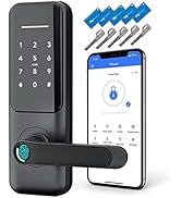 Keyless Fingerprint Smart Door Lock and Handle - Keypad Entry, Electronic Passcode for Front Door