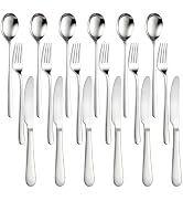 Flying Leaves 18/10 Stainless Steel Dinnerware Set, 6-Piece Dinner Knives with Serrated Edge, Din...