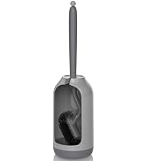 HAMITOR Toilet Bowl Brush Holder Set: Bathroom Deep Cleaning Toilet Cleaner Scrubber Under Rim wi...