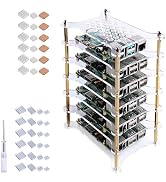 GeeekPi 6-Layers Raspberry Pi Cluster Case,Raspberry Pi Rack Case with Raspberry Pi Heatsinks Sta...