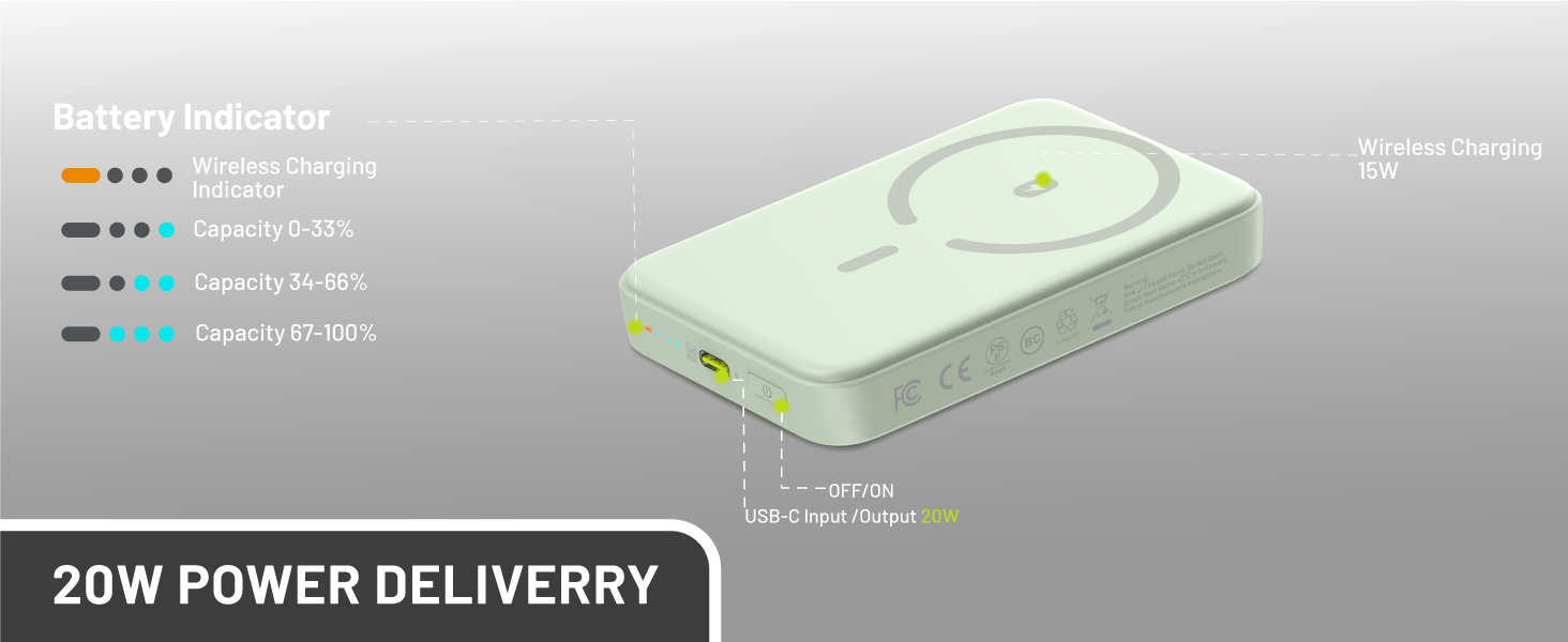 10K magnetic power bank