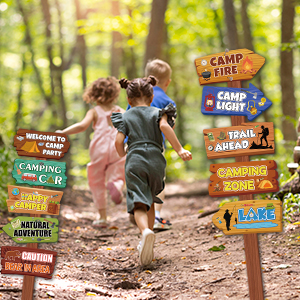 camping signs party decorations