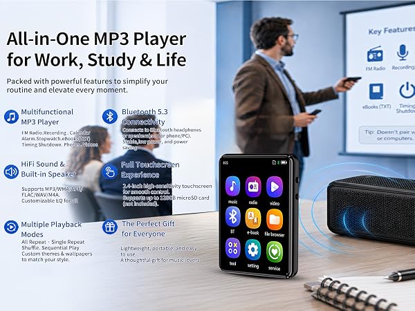 mp3 music player with bluetooth reproductor mp3 portable music player