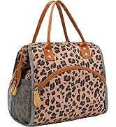 FlowFly Insulated Lunch Bag Wide-Open Lunch Box Large Tote Leakproof Cooler with Drink Holder and...