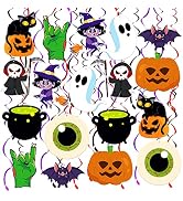 Colorful Halloween Swirls Decorations - Pack of 30 | Halloween Ceiling Swirls for Trick Or Treat ...