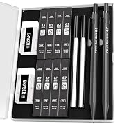Four Candies 0.5 & 0.7 mm Mechanical Pencil Set with Case - 2PCS Metal Mechanical Pencils, 8 Tube...