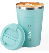 CS COSDDI 12 oz Stainless Steel Vacuum Insulated Tumbler - Coffee Travel Mug Spill Proof with Lid...