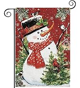 Winter Christmas Garden Flag, hogardeck Snowman with Scarf Burlap Christmas Decorations, Double S...