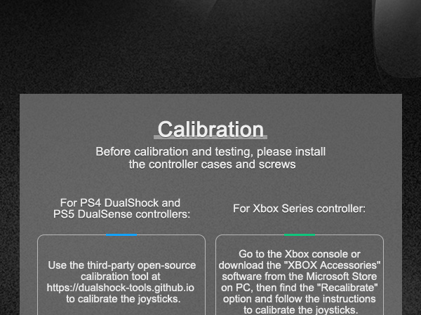 calibrate your joysticks after installation