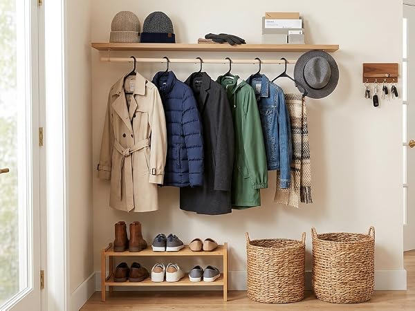 Entryway Organizer Mudroom Storage Coat Rack