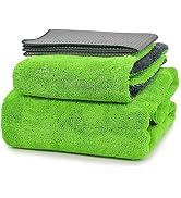 YeewayVeh Complete Drying Towel Set, 3-Pack Microfiber Towels (28"x36" & 16"x16" Drying & Waffle ...