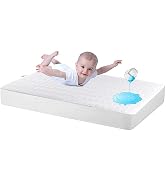 Waterproof Cotton Crib Mattress Protector, Baby Mattress Pad Cover for Standard Crib Mattress Bre...