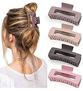 Canitor 4 PCS Hair Claw Clips for Thick Hair, Matte Rectangular Hair Clips Barrettes French Desig...