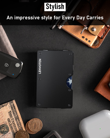 Matte Black Minimalist wallet for men
