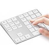 Bluetooth Number Pad, Lekvey Aluminum Rechargeable Wireless Numeric Keypad Slim 34-Keys External ...