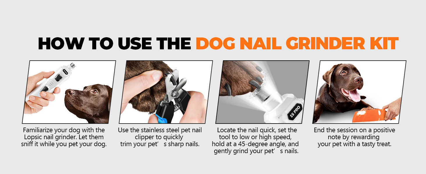 How to use the dog nail grinder