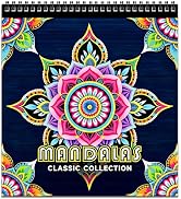 FUNLAVIE Mandala Coloring Book for Adults Relaxation and Teens Stress Relief, Spiral Coloring Boo...