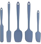 Cooptop 5 Piece Silicone Spatula Set - Rubber Spatula - 600°F Heat Resistant Baking Spoon & Spatu...