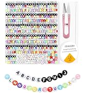 1760PCS FIVEIZERO Letter Beads, 4x7mm Colored Round Letter Beads Set, Acrylic Alphabet Beads for ...