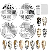 PH PandaHall 4pcs Artistic Geometric Nail Stamping Plates, Modern Style Nail Art Templates Nails ...