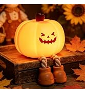 Luditek Pumpkin Night Light, Silicone 3 Level Dimmable Nightlight Gifts | Cute LED Lamp, Recharge...