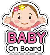Z-oneMart 2 PCs Baby ON Board Warning Tape PVC Car Stickers, Little Baby Window Decals Automobile...