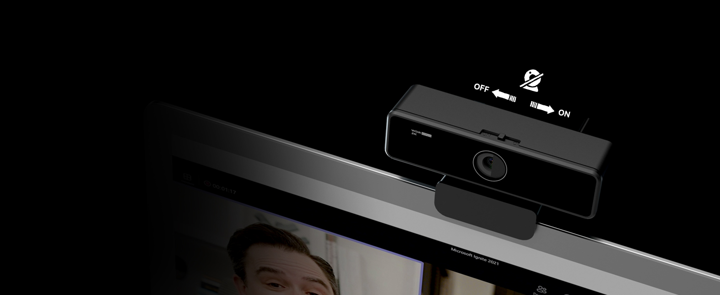 V11 2K Webcam for PC, 1080P 60FPS FHD Web Camera with Microphone&Privacy Cover, USB Plug&Play