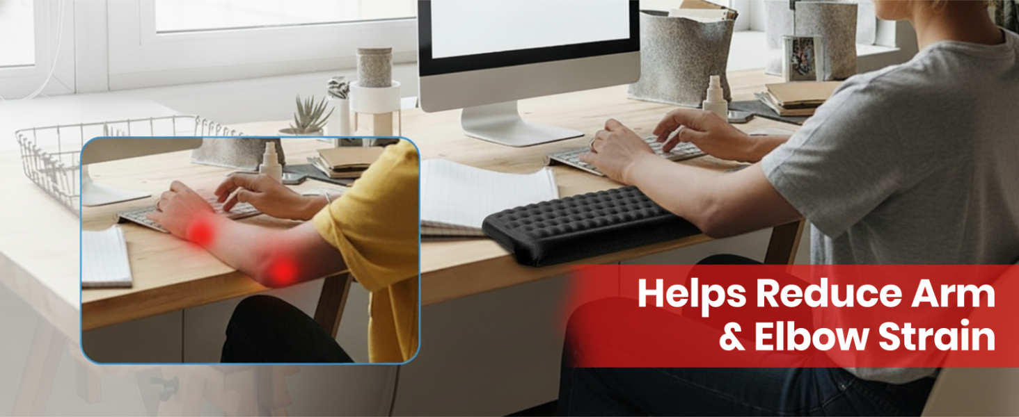 L-Shaped Memory Foam Desk Edge Cushion (2-Pack), Ergonomic Elbow & Wrist Rest for Desk