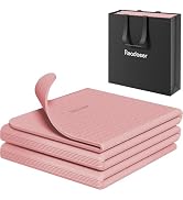 Readaeer Foldable Yoga Mat for Travel Folding Yoga Mat 6mm Thick with Carrying Bag, Non-Slip TPE ...