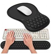 Luvzuni Mouse Pad Keyboard Wrist Rest, 2 in1 Keyboard Wrist Ergonomic Mouse Pad Support, Cute Wri...