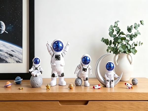 starry blue astronaut figurines statues decor