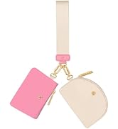 Hovmwey Keychain Wallet, Detachable Dual Pouch Wristlet Wallets for Women Men, Portable Mini Zip ...