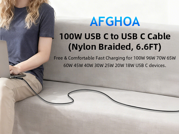 100W USB C cable fast charging