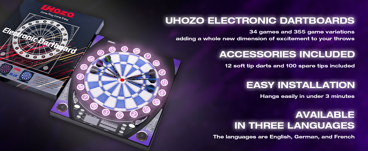 Electronic Dart Board with Bright Score Display